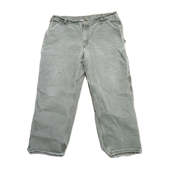 Vintage Carhartt Carpenter Pants Mens Size 40x30 Green B11 MOS Workwear‎ - Picture 1 of 9